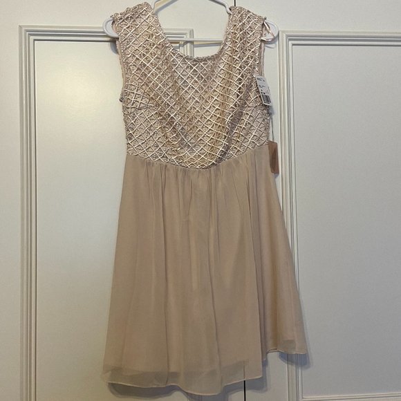 Forever 21 Dresses & Skirts - NWT Beige Lace Dress with Deep V Back
